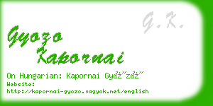 gyozo kapornai business card